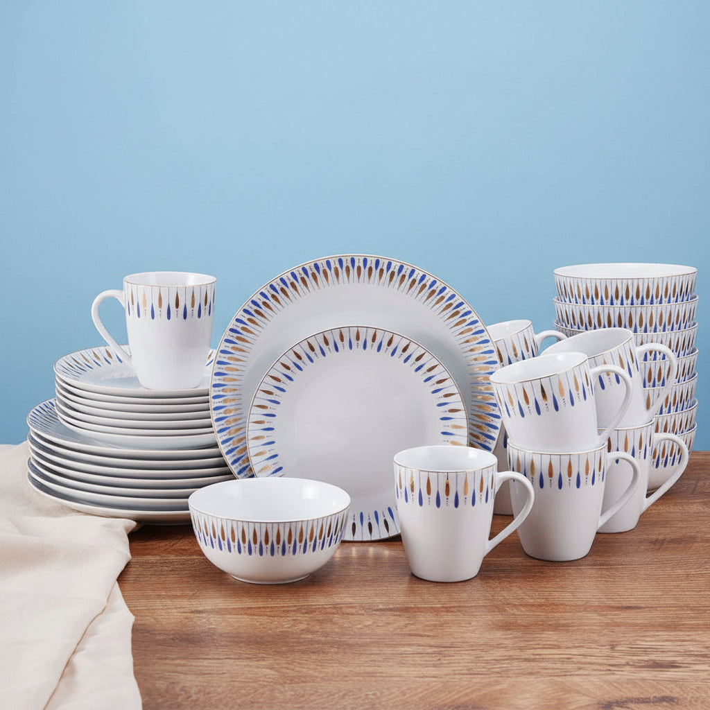 Starburst Blue 32 Piece Dinnerware Set. Service for 8 - Image 3