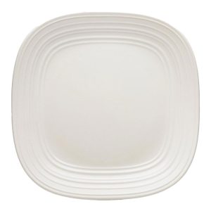 Swirl Square White Dinner Plate