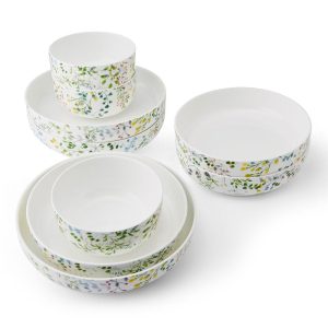 Tivoli Garden 9 Piece Dinnerware Bowl Set. Service for 3