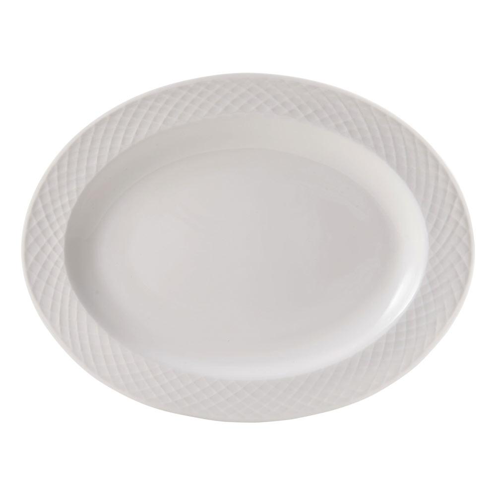 Trellis White Oval Platter