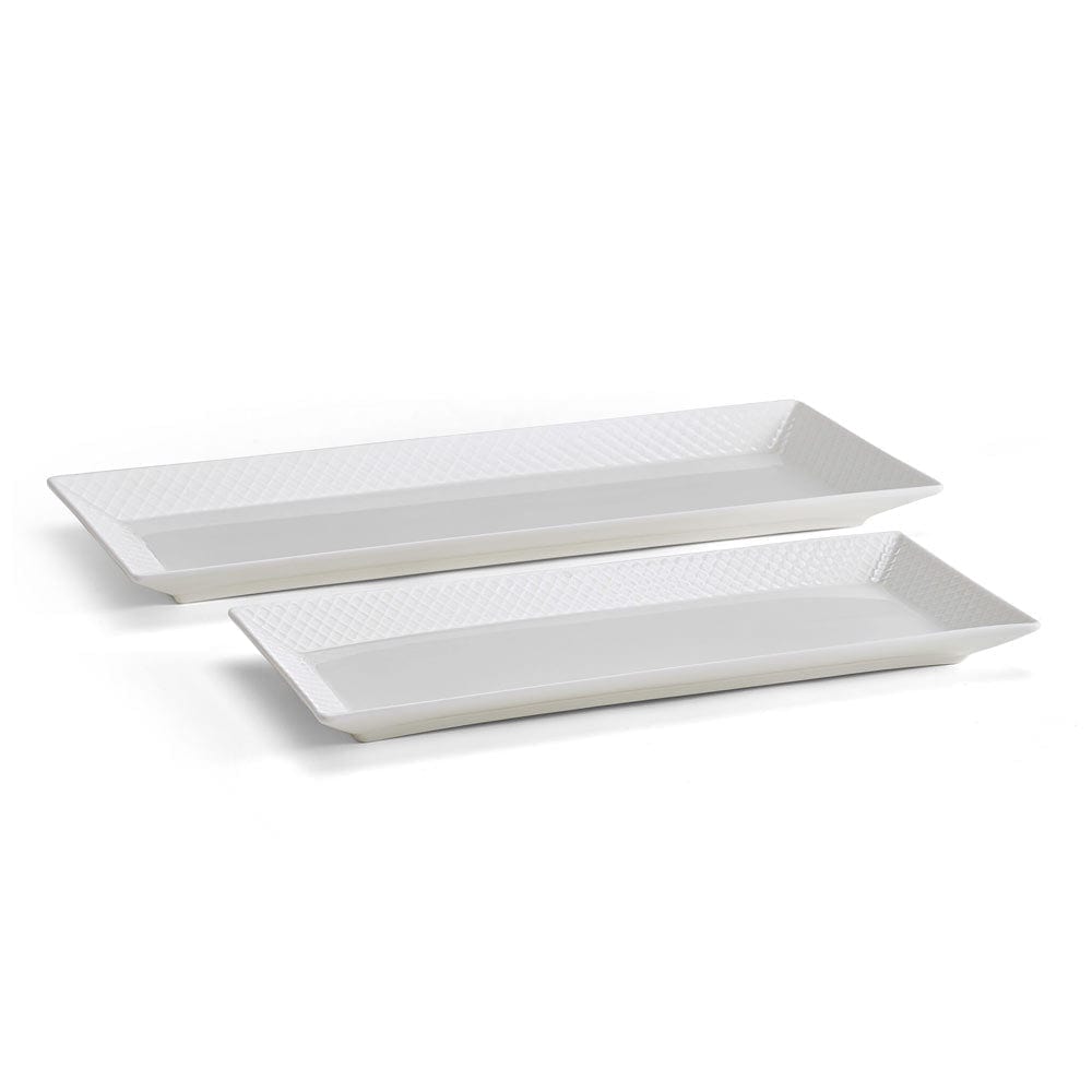 Trellis White Set of 2 Bread Trays