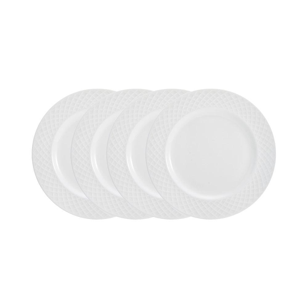 Trellis White Set of 4 Salad Plates