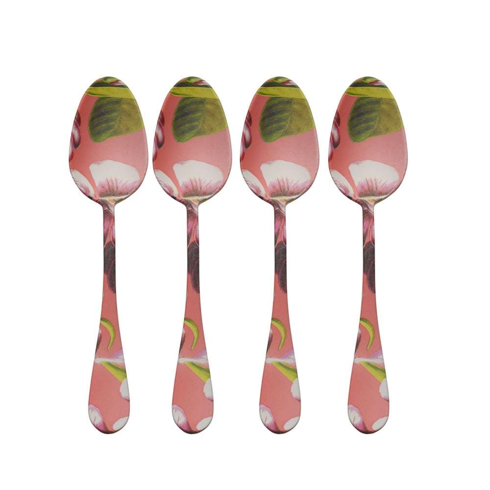 Vintage Botanical Set of 4 Teaspoons