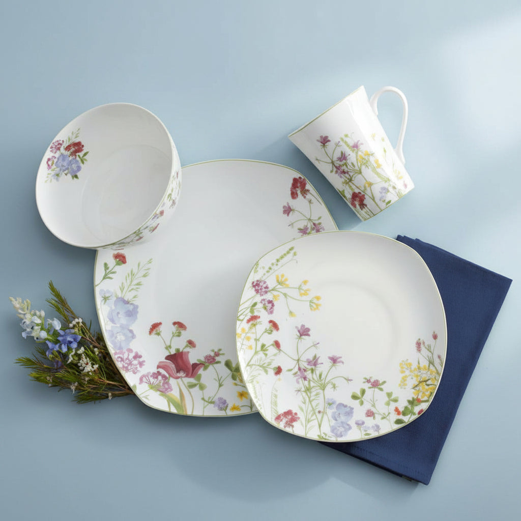 Wildflower Garden Square 16 Piece Dinnerware Set. Service for 4 - Image 2