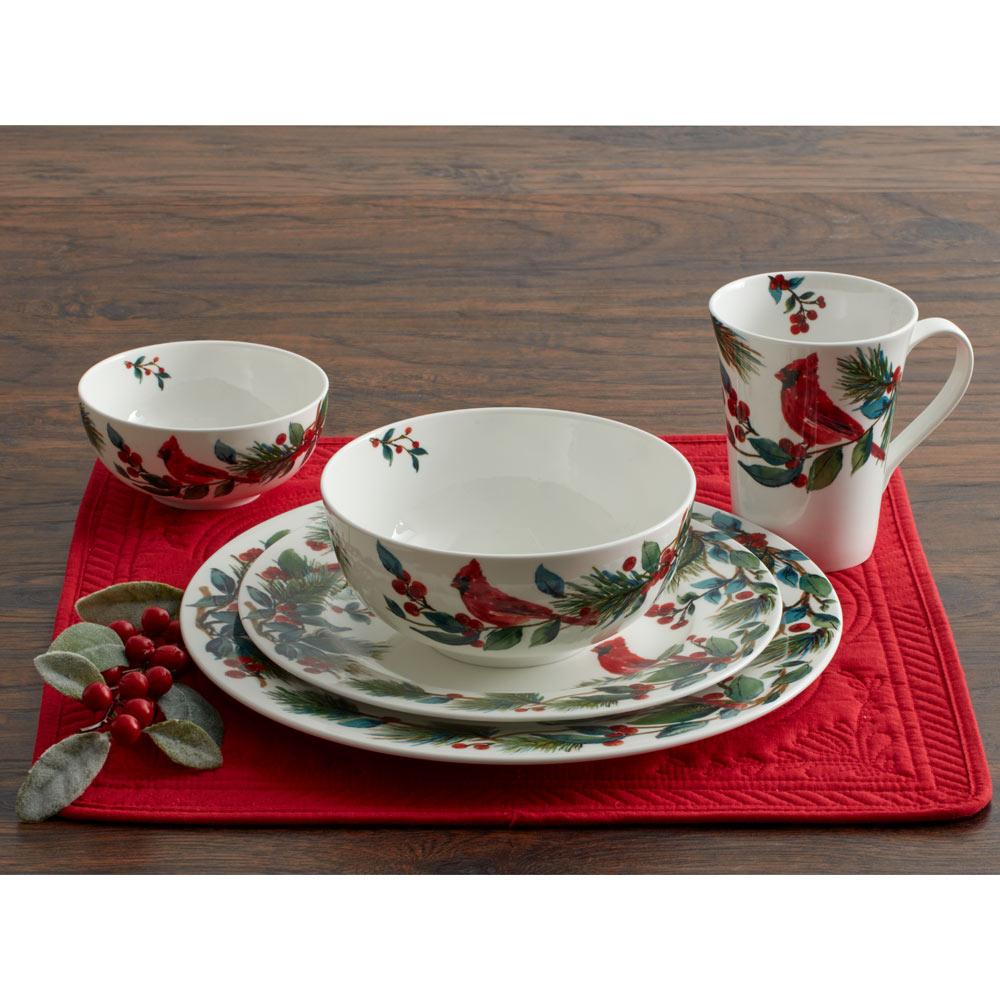 Winter Cardinal Set of 4 Salad Plates - Image 2